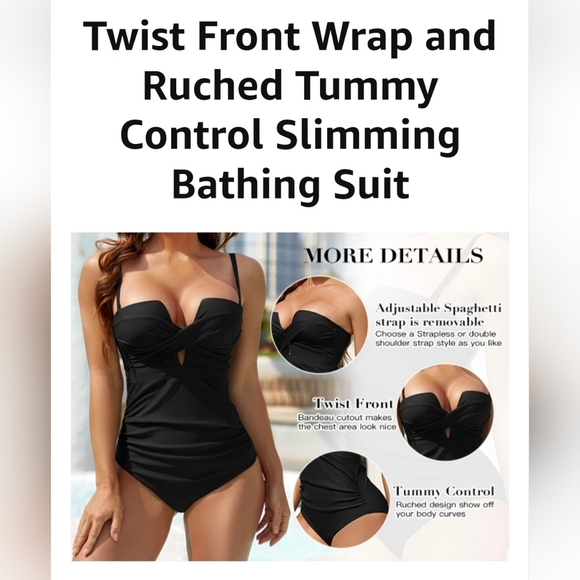 Eomenie Push Up Wrap Front Swimsuit #1065 - Picture 8 of 9